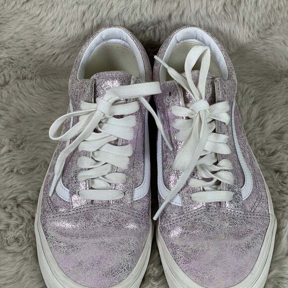 WOMEN'S 10.5/MEN’S 9 VANS OLD SKOOL CRACKED LEATHER ROSE GOLD SHOES SNEAKERS - Picture 2 of 8